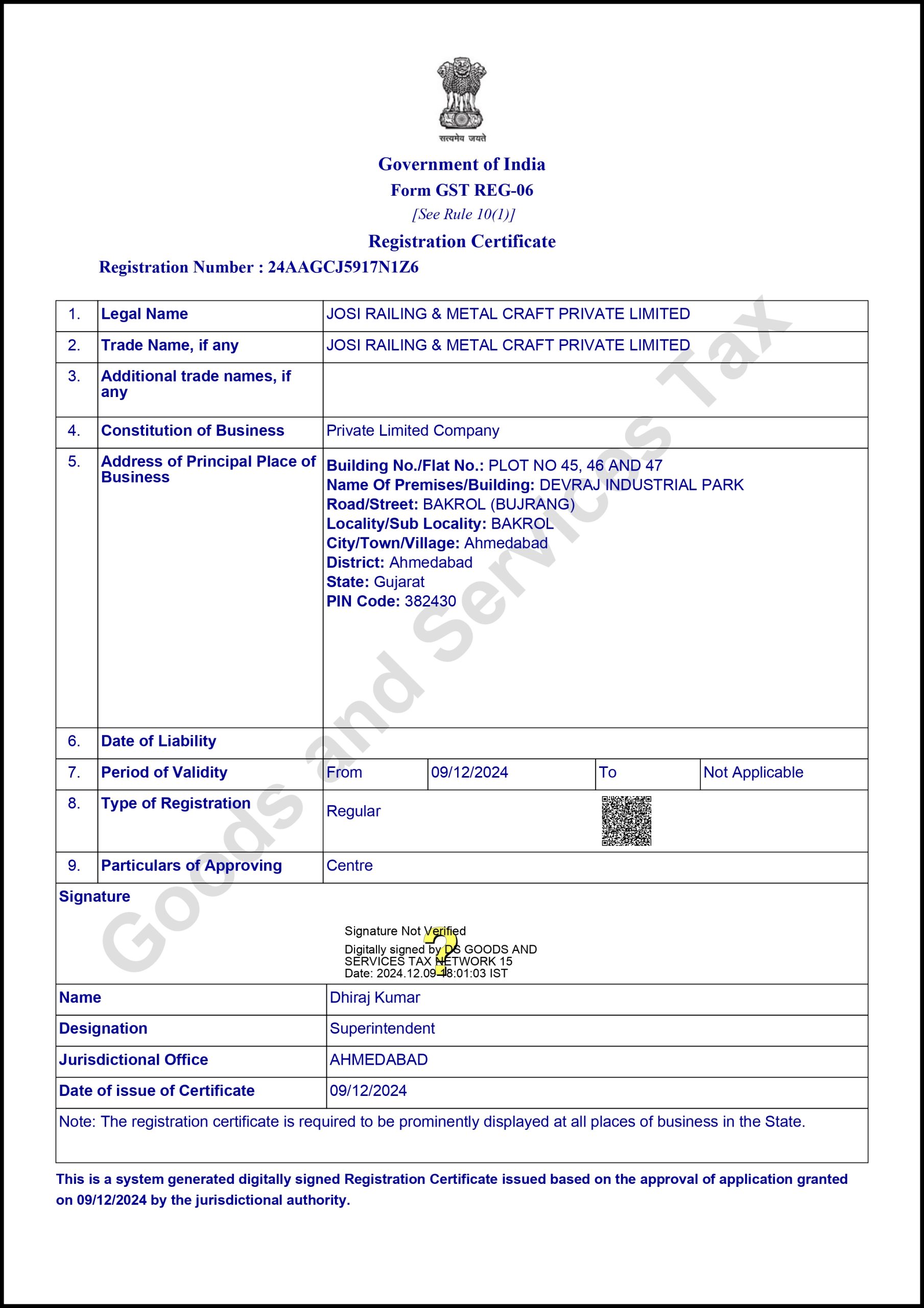 GST - JOSI RAILING & METAL CRAFT PVT LTD _page-0001